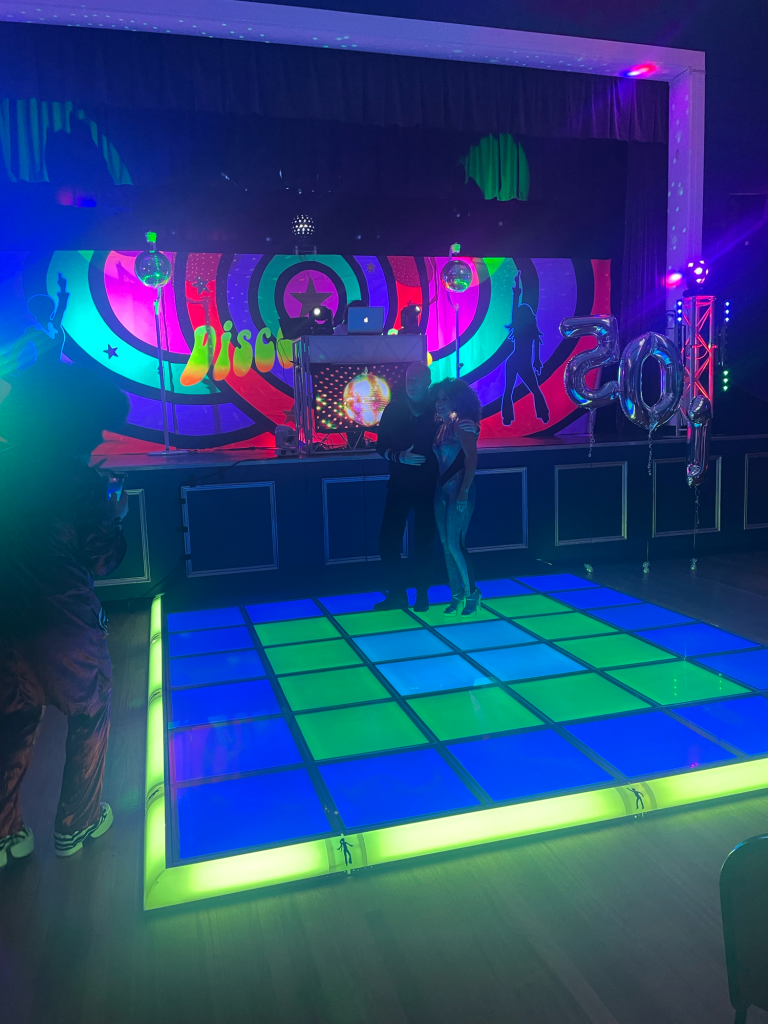 Retro Floor, Backdrop & Retro Lighting
